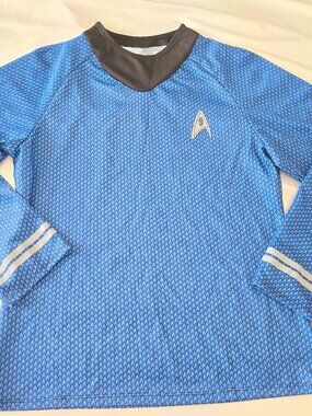 Star Trek Spock Uniform Shirt Top Blue Men's M Rubie's Costume Co. 2009 Medium